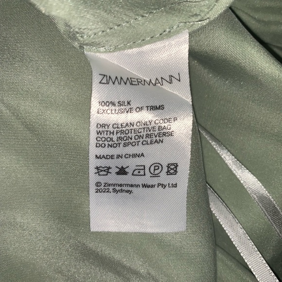 Zimmermann Silk Ruffle Wrap Dress Sage Green Size 1/ US 6 - Picture 12 of 12